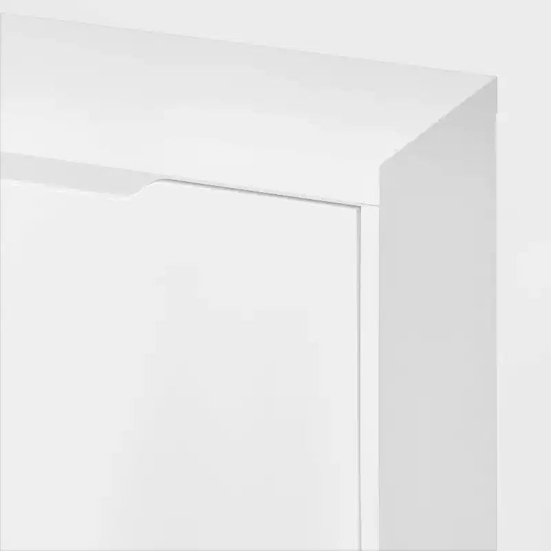 Meuble à chaussures ouvert Pivot – Stratifié bois blanc, 12 paires, autoportant