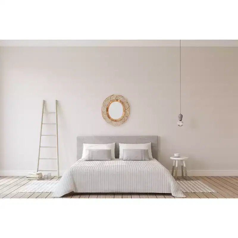 Miroir mural ovale en bambou tressé – Cadre artisanal marron naturel