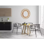 Miroir mural ovale en bambou tressé – Cadre artisanal marron naturel