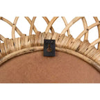 Miroir mural ovale en bambou tressé – Cadre artisanal marron naturel