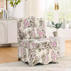Flannel Single Dining Chair With Soft Seat Cushion And Backrest, No Armrests, Matching Pillow Can Be Used As Waist Cushion