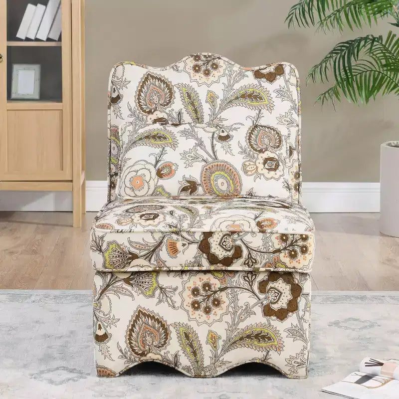 Chaise de salle à manger individuelle en flanelle avec coussin moelleux, dossier et coussin lombaire assorti – Sans accoudoirs