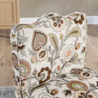 Chaise de salle à manger individuelle en flanelle avec coussin moelleux, dossier et coussin lombaire assorti – Sans accoudoirs