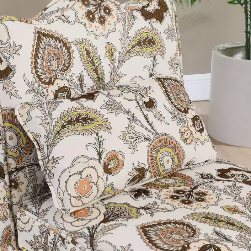 Chaise de salle à manger individuelle en flanelle avec coussin moelleux, dossier et coussin lombaire assorti – Sans accoudoirs