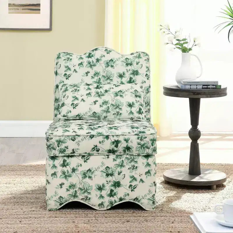 Chaise de salle à manger individuelle en flanelle avec coussin moelleux, dossier et coussin lombaire assorti – Sans accoudoirs