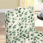 Chaise de salle à manger individuelle en flanelle avec coussin moelleux, dossier et coussin lombaire assorti – Sans accoudoirs