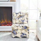 Chaise de salle à manger individuelle en flanelle avec coussin moelleux, dossier et coussin lombaire assorti – Sans accoudoirs