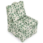Chaise de salle à manger individuelle en flanelle avec coussin moelleux, dossier et coussin lombaire assorti – Sans accoudoirs