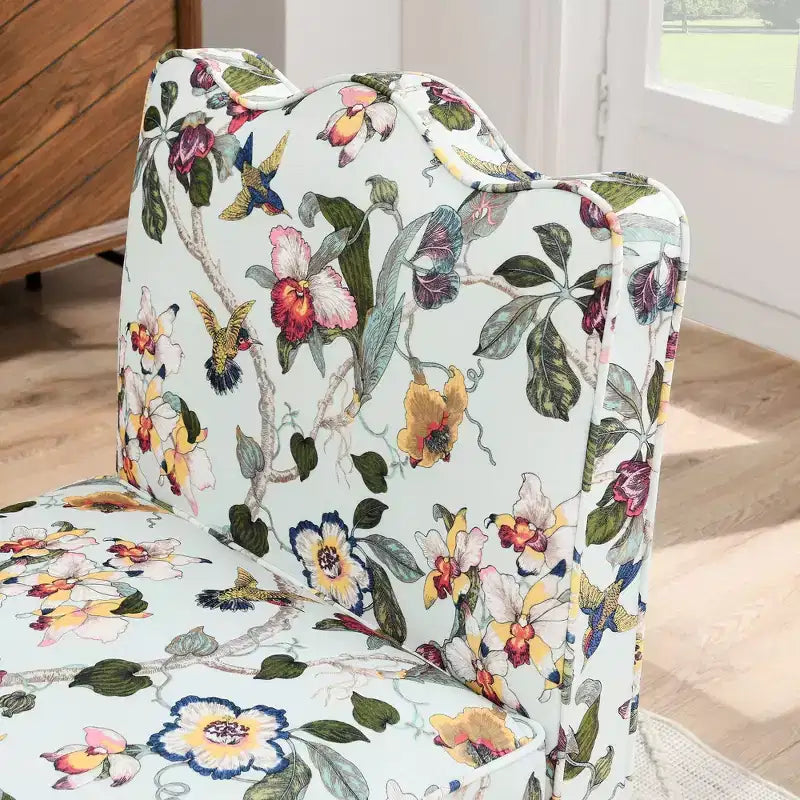 Chaise de salle à manger individuelle en flanelle avec coussin moelleux, dossier et coussin lombaire assorti – Sans accoudoirs