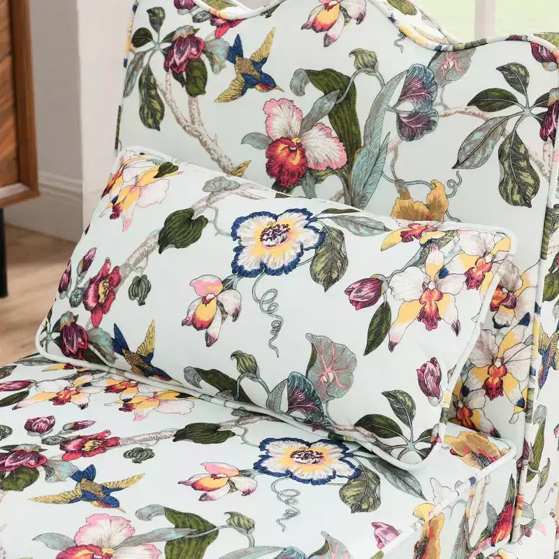 Chaise de salle à manger individuelle en flanelle avec coussin moelleux, dossier et coussin lombaire assorti – Sans accoudoirs