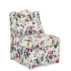 Chaise de salle à manger individuelle en flanelle avec coussin moelleux, dossier et coussin lombaire assorti – Sans accoudoirs