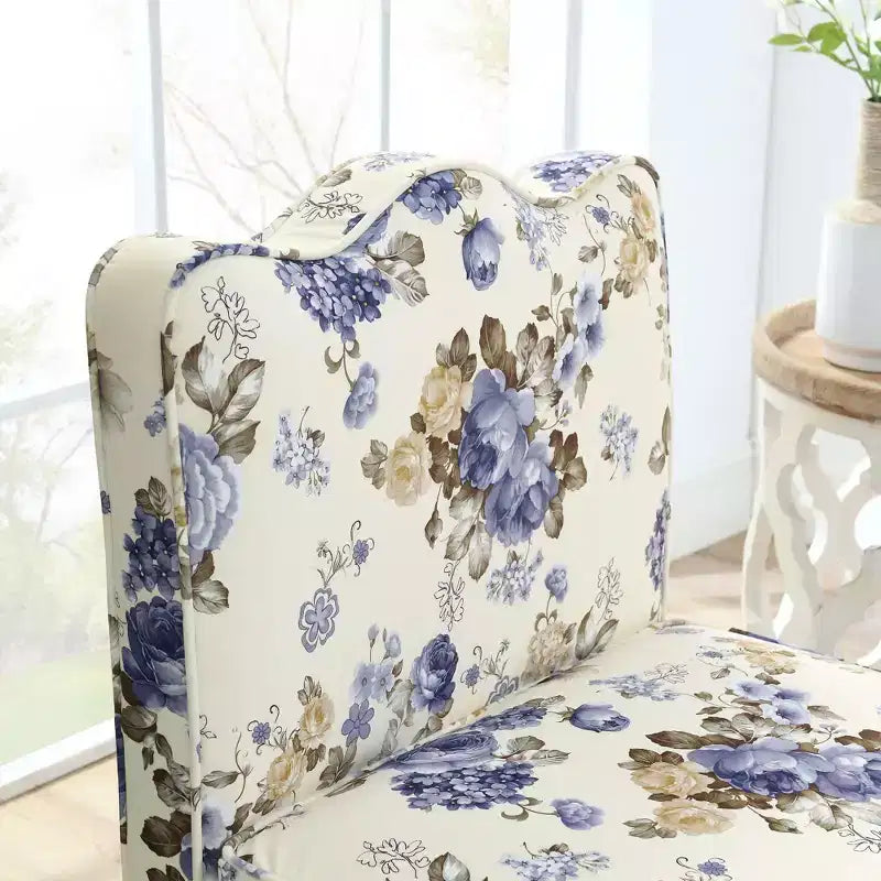 Chaise de salle à manger individuelle en flanelle avec coussin moelleux, dossier et coussin lombaire assorti – Sans accoudoirs