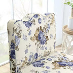 Chaise de salle à manger individuelle en flanelle avec coussin moelleux, dossier et coussin lombaire assorti – Sans accoudoirs