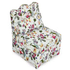 Chaise de salle à manger individuelle en flanelle avec coussin moelleux, dossier et coussin lombaire assorti – Sans accoudoirs