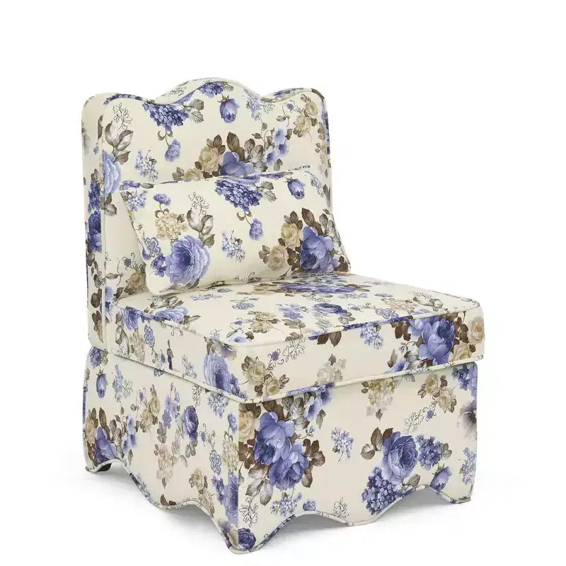 Chaise de salle à manger individuelle en flanelle avec coussin moelleux, dossier et coussin lombaire assorti – Sans accoudoirs