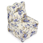 Chaise de salle à manger individuelle en flanelle avec coussin moelleux, dossier et coussin lombaire assorti – Sans accoudoirs