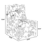 Chaise de salle à manger individuelle en flanelle avec coussin moelleux, dossier et coussin lombaire assorti – Sans accoudoirs