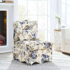 Chaise de salle à manger individuelle en flanelle avec coussin moelleux, dossier et coussin lombaire assorti – Sans accoudoirs