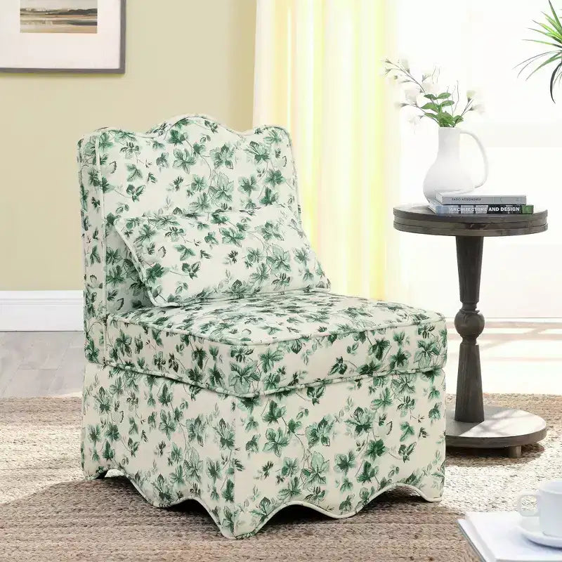 Chaise de salle à manger individuelle en flanelle avec coussin moelleux, dossier et coussin lombaire assorti – Sans accoudoirs