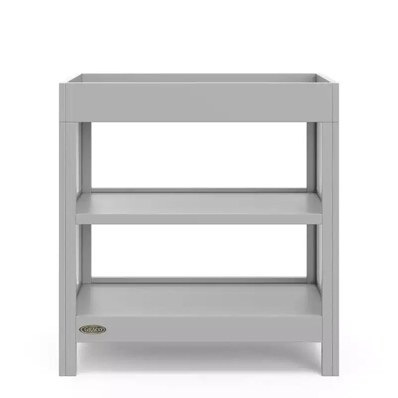 Table à langer avec matelas résistant à l'eau et 2 étagères ouvertes – Certifié GREENGUARD Gold, Blanc
