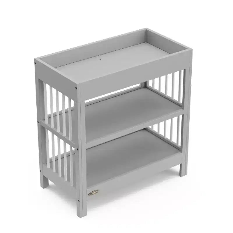 Table à langer avec matelas résistant à l'eau et 2 étagères ouvertes – Certifié GREENGUARD Gold, Blanc