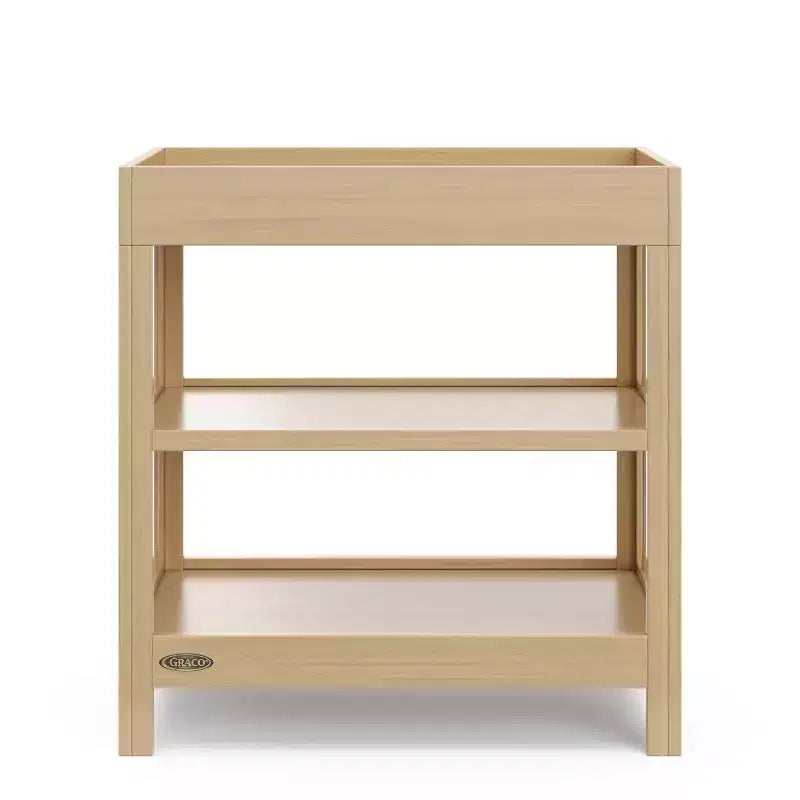 Table à langer avec matelas résistant à l'eau et 2 étagères ouvertes – Certifié GREENGUARD Gold, Blanc