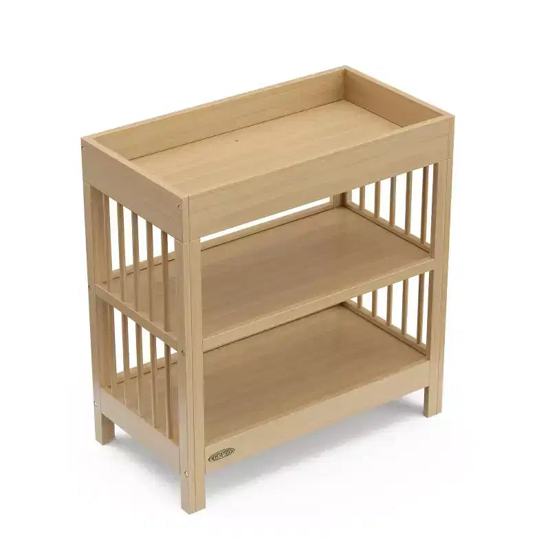 Table à langer avec matelas résistant à l'eau et 2 étagères ouvertes – Certifié GREENGUARD Gold, Blanc
