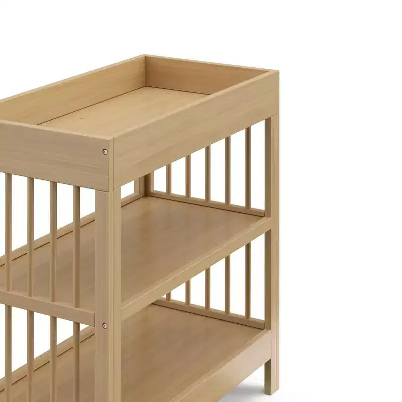 Table à langer avec matelas résistant à l'eau et 2 étagères ouvertes – Certifié GREENGUARD Gold, Blanc