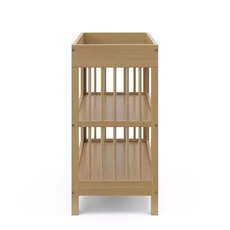 Table à langer avec matelas résistant à l'eau et 2 étagères ouvertes – Certifié GREENGUARD Gold, Blanc