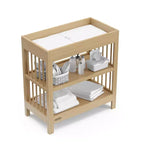 Table à langer avec matelas résistant à l'eau et 2 étagères ouvertes – Certifié GREENGUARD Gold, Blanc