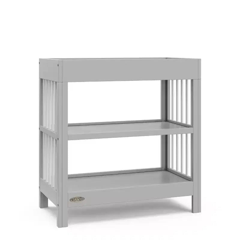 Table à langer avec matelas résistant à l'eau et 2 étagères ouvertes – Certifié GREENGUARD Gold, Blanc