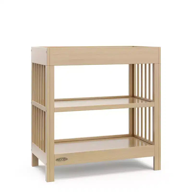 Table à langer avec matelas résistant à l'eau et 2 étagères ouvertes – Certifié GREENGUARD Gold, Blanc
