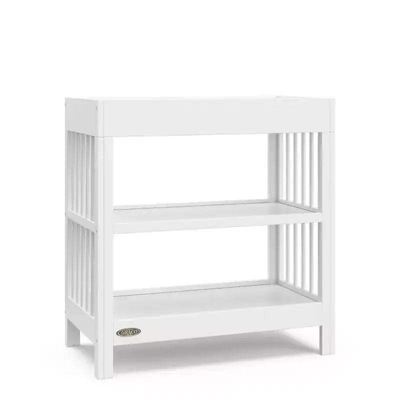 Table à langer avec matelas résistant à l'eau et 2 étagères ouvertes – Certifié GREENGUARD Gold, Blanc
