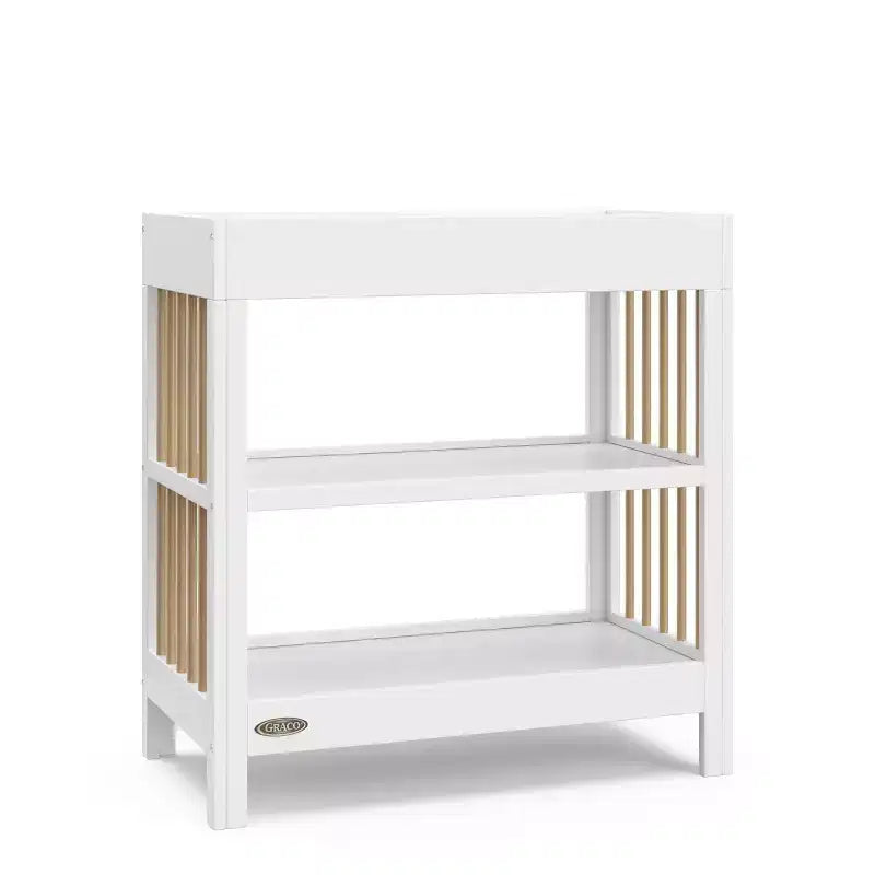 Table à langer avec matelas résistant à l'eau et 2 étagères ouvertes – Certifié GREENGUARD Gold, Blanc