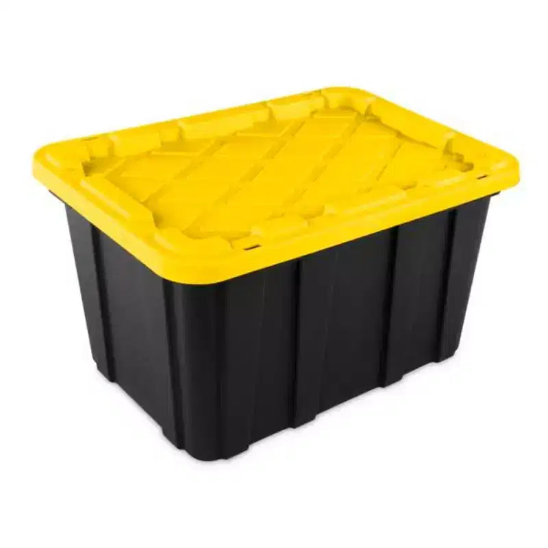 Organisateur d'étagère à bacs à 4 niveaux avec 4 bacs de rangement industriels de 102 litres