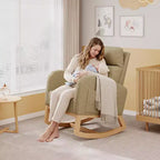 Fauteuil à bascule moderne pour chambre de bébé avec poches latérales et oreiller – Ergonomique, capacité de 136 kg
