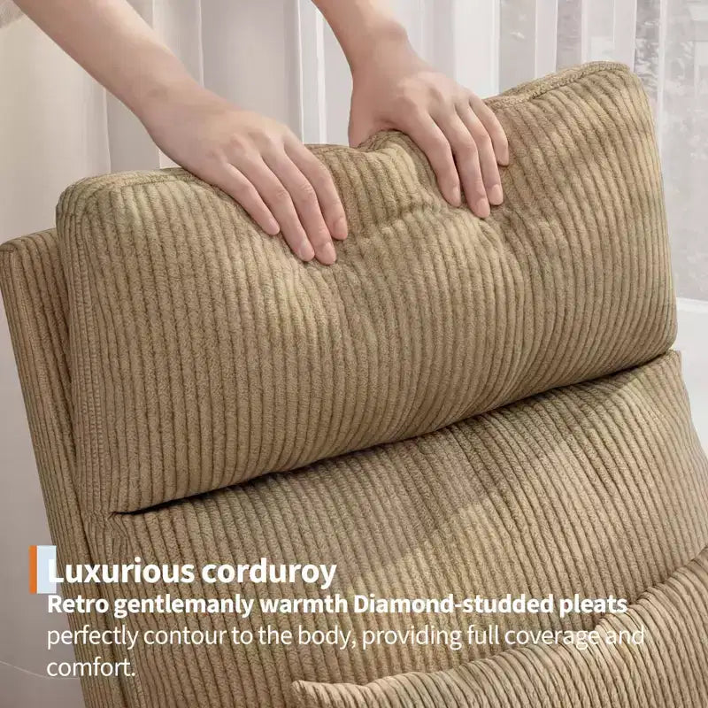 Fauteuil à bascule moderne pour chambre de bébé avec poches latérales et oreiller – Ergonomique, capacité de 136 kg
