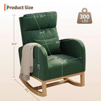 Fauteuil à bascule moderne pour chambre de bébé avec poches latérales et oreiller – Ergonomique, capacité de 136 kg