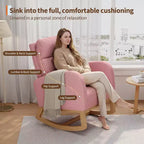 Fauteuil à bascule moderne pour chambre de bébé avec poches latérales et oreiller – Ergonomique, capacité de 136 kg