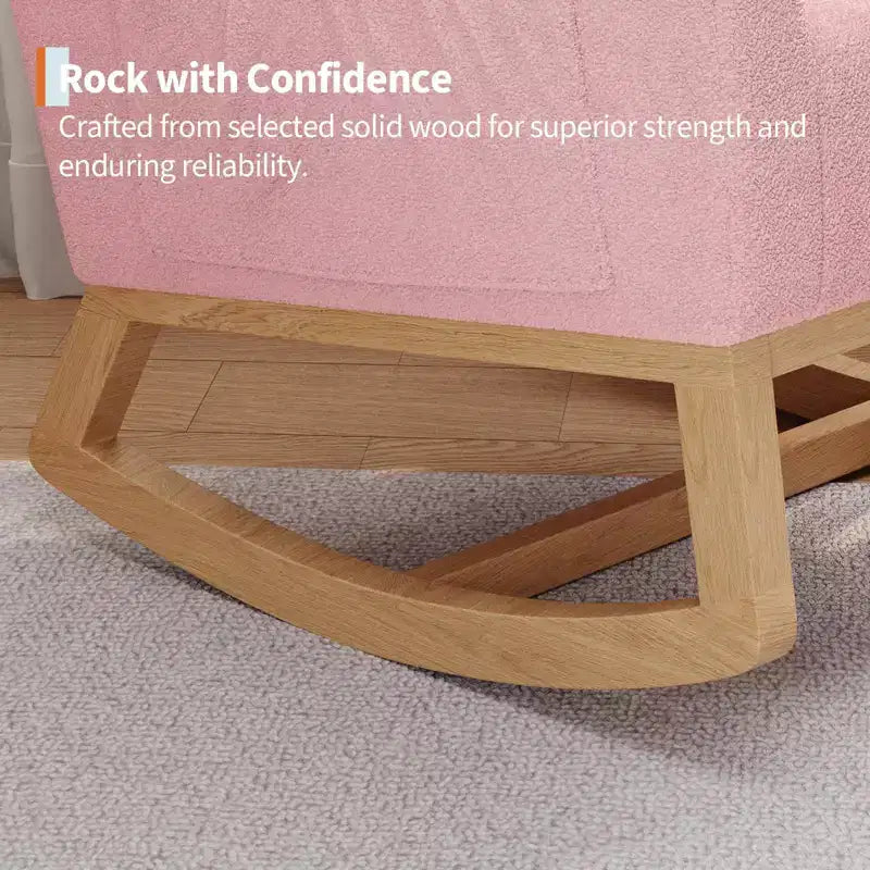 Fauteuil à bascule moderne pour chambre de bébé avec poches latérales et oreiller – Ergonomique, capacité de 136 kg