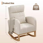 Fauteuil à bascule moderne pour chambre de bébé avec poches latérales et oreiller – Ergonomique, capacité de 136 kg