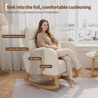 Fauteuil à bascule moderne pour chambre de bébé avec poches latérales et oreiller – Ergonomique, capacité de 136 kg