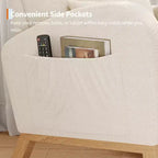 Fauteuil à bascule moderne pour chambre de bébé avec poches latérales et oreiller – Ergonomique, capacité de 136 kg