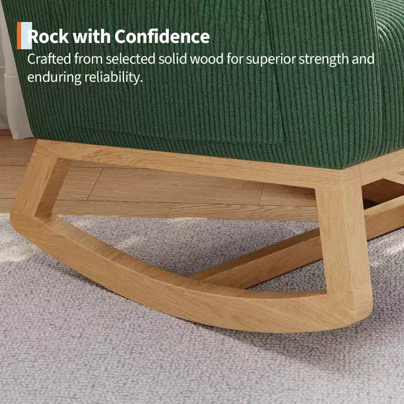Fauteuil à bascule moderne pour chambre de bébé avec poches latérales et oreiller – Ergonomique, capacité de 136 kg