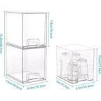 Lot de 4 tiroirs de rangement empilables en plastique transparent de 19,3 cm de haut, pour coiffeuse, salle de bain, cuisine, organisation de placard