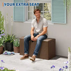 Coffre de rangement extérieur style rotin 276L (73 gallons), banc de rangement extérieur avec couvercle verrouillable, résine imperméable pour coussins de patio, équipement de jardin et de piscine