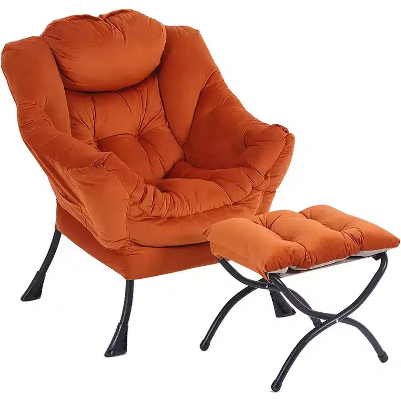 Fauteuil d'appoint avec ottoman, poche latérale et accoudoirs – Gris foncé