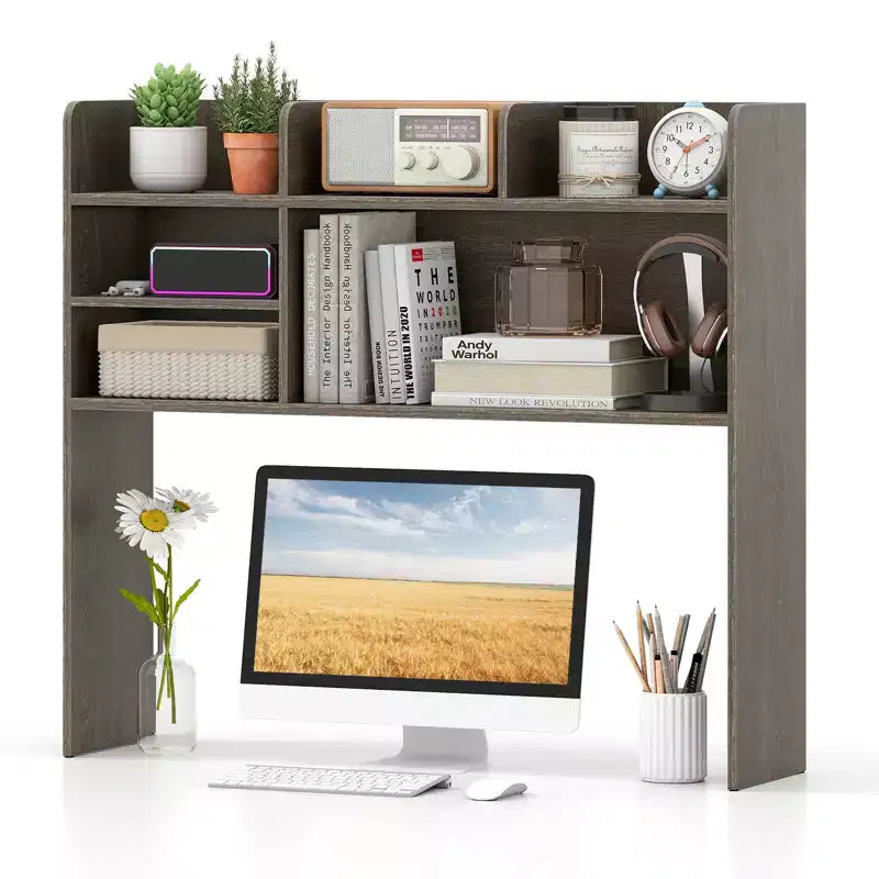 Étagère de bureau à 3 niveaux avec 6 compartiments – Organisateur de bureau pour la maison ou le bureau