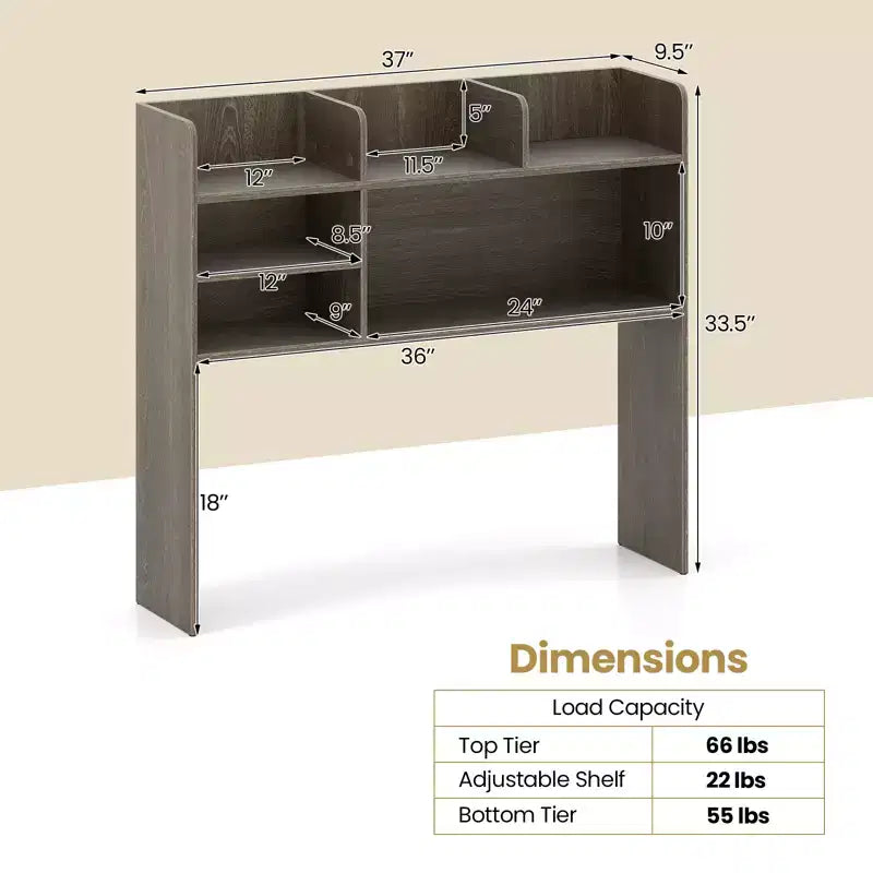 Étagère de bureau à 3 niveaux avec 6 compartiments – Organisateur de bureau pour la maison ou le bureau