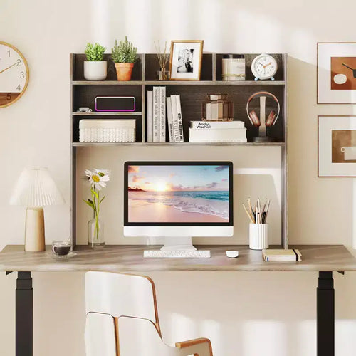 Étagère de bureau à 3 niveaux avec 6 compartiments – Organisateur de bureau pour la maison ou le bureau